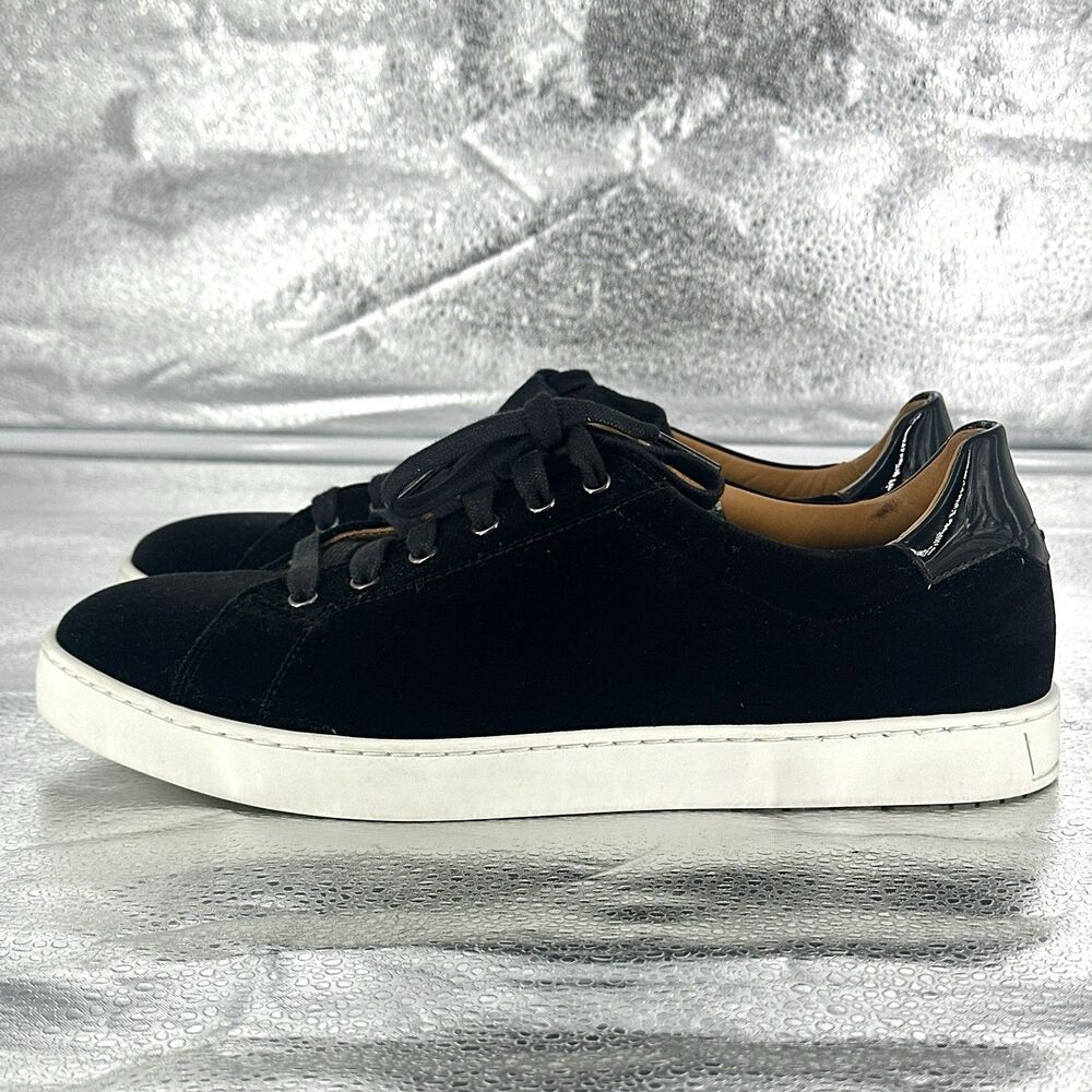 Magnanni Shoes Men's Size US 8 Black Velvet Dalia Lace Up Sneakers No Insoles - Picture 5 of 14